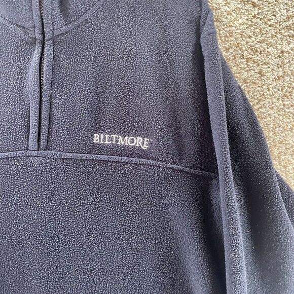 Biltmore Estate Sweatshirt Adult Large Blue Quarter Zip Fleece Weatherproof Logo - Picture 3 of 11